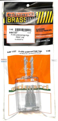 EDU6481157 1:48 Eduard Brassin - P-47D Thunderbolt Undercarriage Legs (MIA kit)