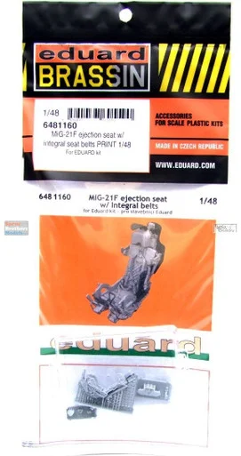 EDU6481160 1:48 Eduard Brassin - Mig-21F Fishbed Seat with Seatbelts (EDU kit)