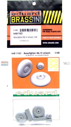 EDU6481163 1:48 Eduard Brassin - Beaufighter Mk.VI Wheels (REV kit)