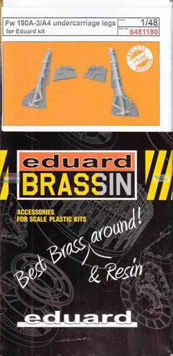 EDU6481180 1:48 Eduard Brassin - Fw190A-3/A-4 Undercarriage Legs (EDU kit)