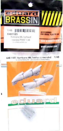 EDU6481185 1:48 Eduard Brassin - Hurricane Mk.I Exhausts Rounded (ARM kit)
