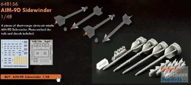 EDU648156 1:48 Eduard Brassin AIM-9D Sidewinder Missile Set
