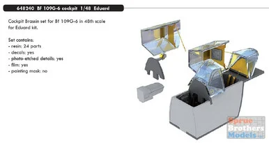 EDU648240 1:48 Eduard Bf 109G-6 Cockpit Set (EDU kit)