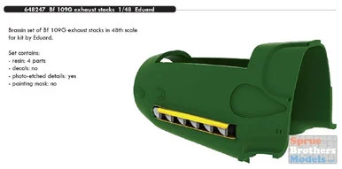 EDU648247 1:48 Eduard Bf 109G Exhaust Stacks (EDU kit)