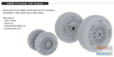 EDU648253 1:48 Eduard F-4J Phantom II Wheels (ACA kit)