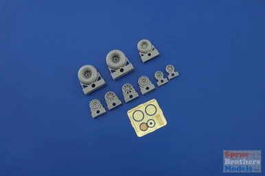 EDU648258 1:48 Eduard Brassin P-38 Lightning Wheels (ACA kit)
