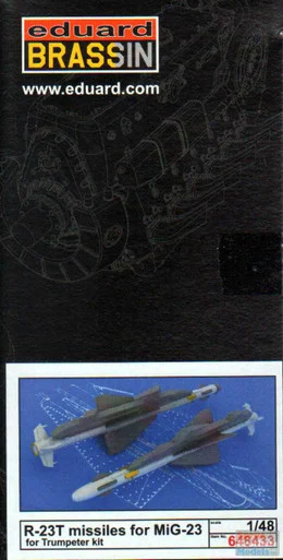 EDU648433 1:48 Eduard R-23T Missiles for MiG-23ML Flogger (EDU/TRP kit)