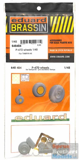 EDU648484 1:48 Eduard Brassin P-47D Thunderbolt Wheels (TAM kit)