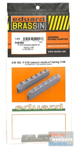EDU648486 1:48 Eduard Brassin P-51D Mustang Exhaust Stacks with Fairing (EDU kit)