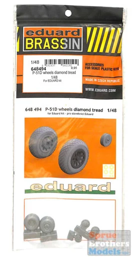 EDU648494 1:48 Eduard Brassin P-51D Mustang Wheels Diamond Tread (EDU kit)