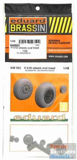 EDU648503 1:48 Eduard Brassin P-51D Mustang Wheels Oval Tread (EDU kit)