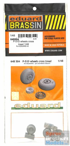 EDU648504 1:48 Eduard Brassin P-51D Mustang Wheels Cross Tread (EDU kit)