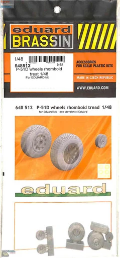 EDU648512 1:48 Eduard Brassin P-51D Mustang Wheels Rhomboid Tread (EDU kit)