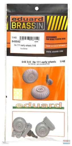 EDU648542 1:48 Eduard Brassin He 111 Early Wheels Set (ICM kit)
