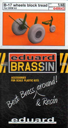 EDU648643 1:48 Eduard Brassin B-17 Flying Fortress Wheels Block Tread (HKM kit)