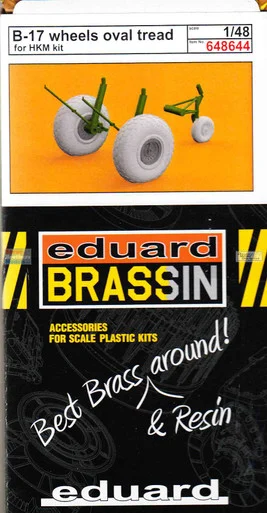 EDU648644 1:48 Eduard Brassin B-17 Flying Fortress Wheels Oval Tread (HKM kit)