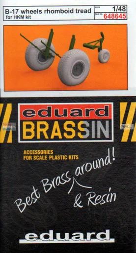 EDU648645 1:48 Eduard Brassin B-17 Flying Fortress Wheels Rhomboid Tread (HKM kit)