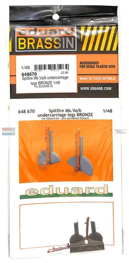 EDU648670 1:48 Eduard Brassin Spitfire Mk.Va/b Undercarriage Legs [bronze] (EDU kit)