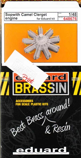 EDU648676 1:48 Eduard Brassin Print - Sopwith Camel Clerget Engine (EDU kit)