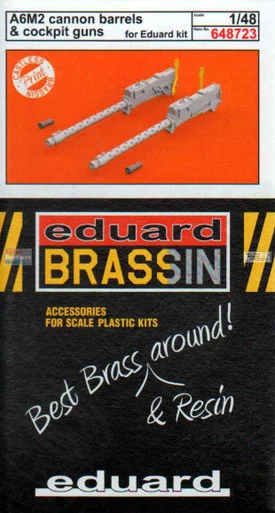EDU648723 1:48 Eduard Brassin Print - A6M2 Zero Cannon Barrels & Cockpit Guns (EDU kit)