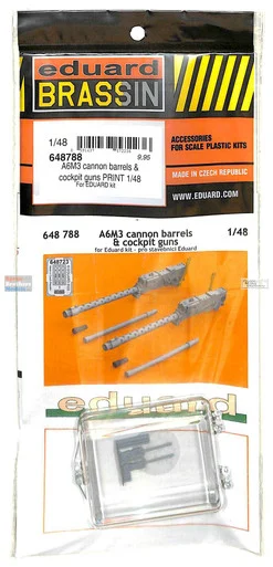 EDU648788 1:48 Eduard Brassin Print - A6M3 Zero Cannon Barrels & Cockpit Guns (EDU kit)