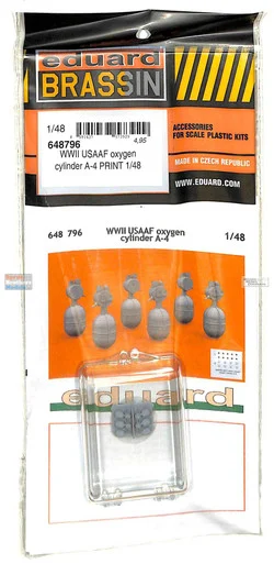 EDU648796 1:48 Eduard Brassin Print - WW2 USAAF Oxygen Cylinder A-4 Set