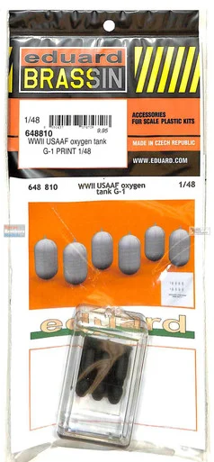 EDU648810 1:48 Eduard Brassin Print - WW2 USAAF Oxygen Cylinder G-1 Set