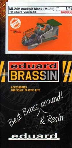 EDU648838 1:48 Eduard Brassin PRINT - Mi-24V Mi-35 Hind Cockpit (black) Set (EDU/ZVE kit)