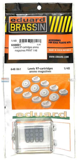 EDU648861 1:48 Eduard Brassin PRINT - Lewis 97-Cartridge Ammo Magazines