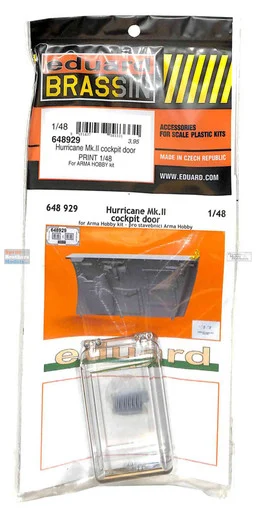 EDU648929 1:48 Eduard Brassin Print - Hurricane Mk.II Cockpit Door (ARM kit)