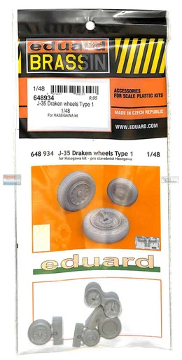 EDU648934 1:48 Eduard Brassin Print - J35 Draken Wheels Type 1 (HAS kit)