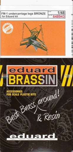 EDU648943 1:48 Eduard Brassin - FM-1 Wildcat Undercarriage Legs / Landing Gear [Bronze] (EDU kit)