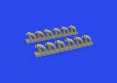 1/48 Eduard P-39 exhaust stacks rounded PRINT Brassin