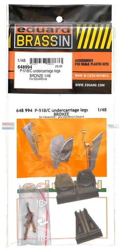 EDU648994 1:48 Eduard Brassin - P-51B P-51C Mustang Undercarriage Legs [bronze] (EDU kit)