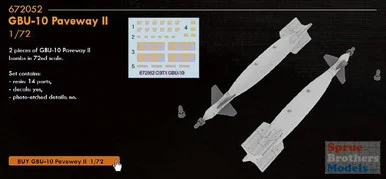 EDU672052 1:72 Eduard Brassin GBU-10 Paveway II Bomb Set