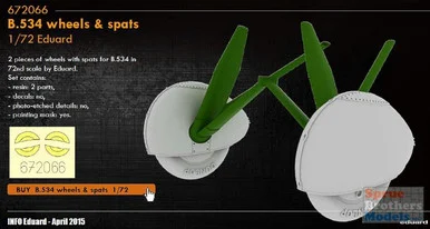 EDU672066 1:72 Eduard B.534 Wheels and Spats Set (EDU kit)