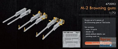 EDU672092 1:72 Eduard Brassin M-2 Browning Guns
