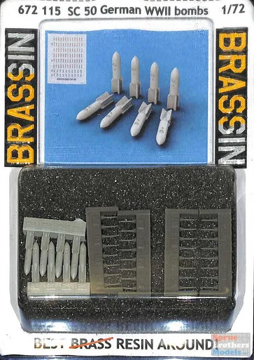 EDU672115 1:72 Eduard Brassin SC 50 German WW2 Bomb Set (8 pcs)