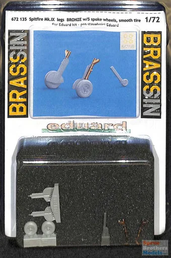 EDU672135 1:72 Eduard Brassin Spitfire Mk.IX Undercarriage Legs with Wheels [5-spoke smooth] (EDU kit)