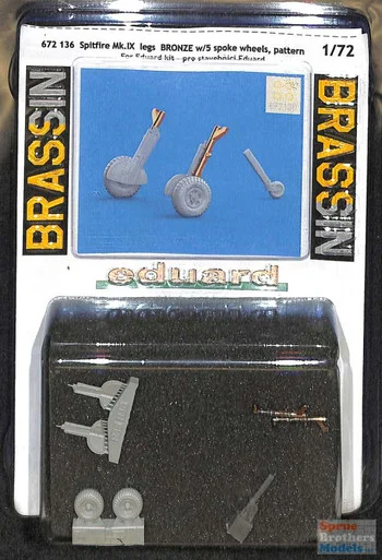 EDU672136 1:72 Eduard Brassin Spitfire Mk.IX Undercarriage Legs with Wheels [5-spoke pattern] (EDU kit)