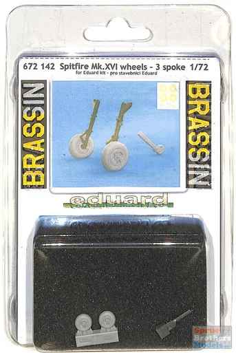EDU672142 1:72 Eduard Brassin Spitfire Mk.XVI Wheels 3-Spoke (EDU kit)
