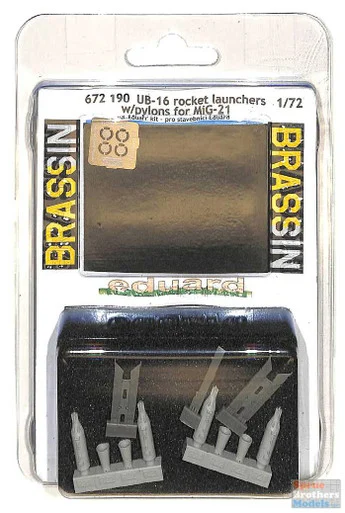 EDU672190 1:72 Eduard Brassin UB-16 Rocket Launchers with Pylons for MiG-21 (EDU kit)