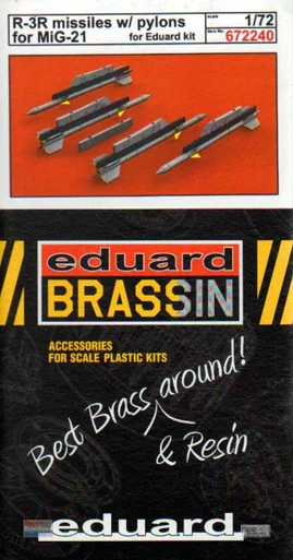 EDU672240 1:72 Eduard Brassin R-3R Missiles with Pylons for MiG-21 (EDU kit)