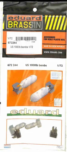 EDU672244 1:72 Eduard Brassin US 1000lb Bomb Set