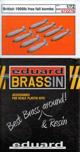 EDU672276 1:72 Eduard Brassin British 1000lb Free Fall Bomb Set