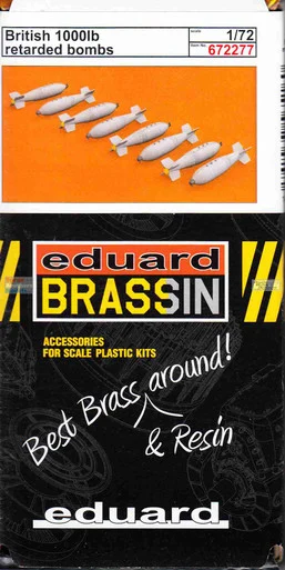 EDU672277 1:72 Eduard Brassin British 1000lb Retarded Bomb Set