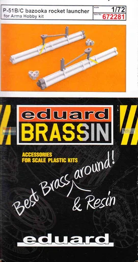 EDU672281 1:72 Eduard Brassin Print P-51B P-51C Mustang Bazooka Rocket Launcher Set (ARM kit)