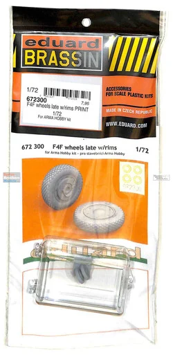 EDU672300 1:72 Eduard Brassin PRINT F4F Wildcat Late Wheels with Rims (ARH kit)