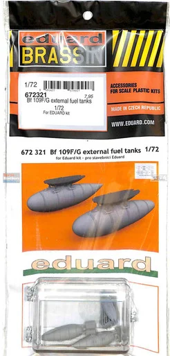EDU672321 1:72 Eduard Brassin PRINT Bf109F Bf109G External Fuel Tanks (EDU kit)