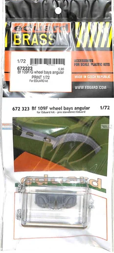 EDU672323 1:72 Eduard Brassin PRINT Bf109F Wheel Bays Angular (EDU kit)